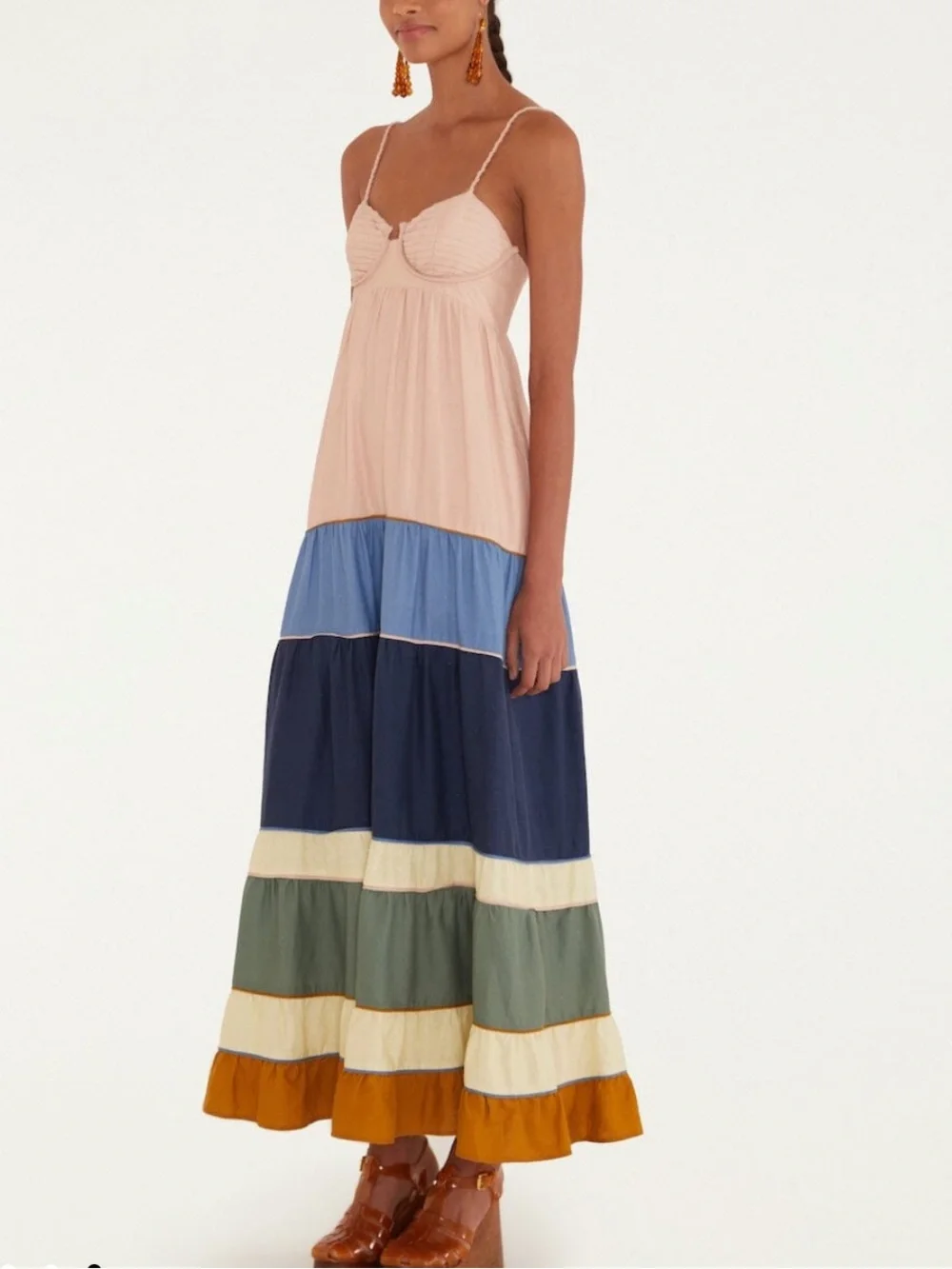 FARM Rio Multicolor Pleats Maxi Dress NWT - Picture 5 of 5